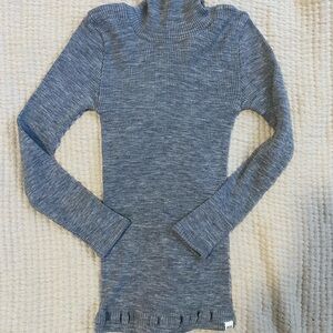 Minimalisma Grey Melange Alf Ribbed Turtleneck Merino Wool Kids 5-6